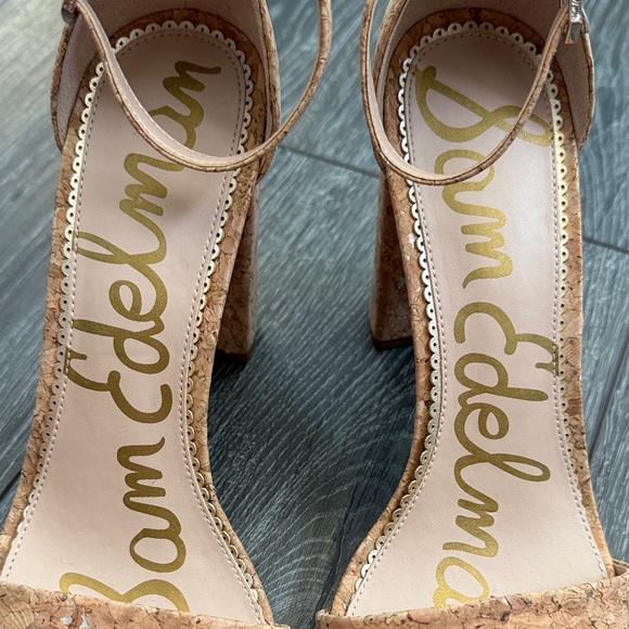 Sam Edelman Yaro Cork Ankle Strap Heels Size 10 - Picture 7 of 8